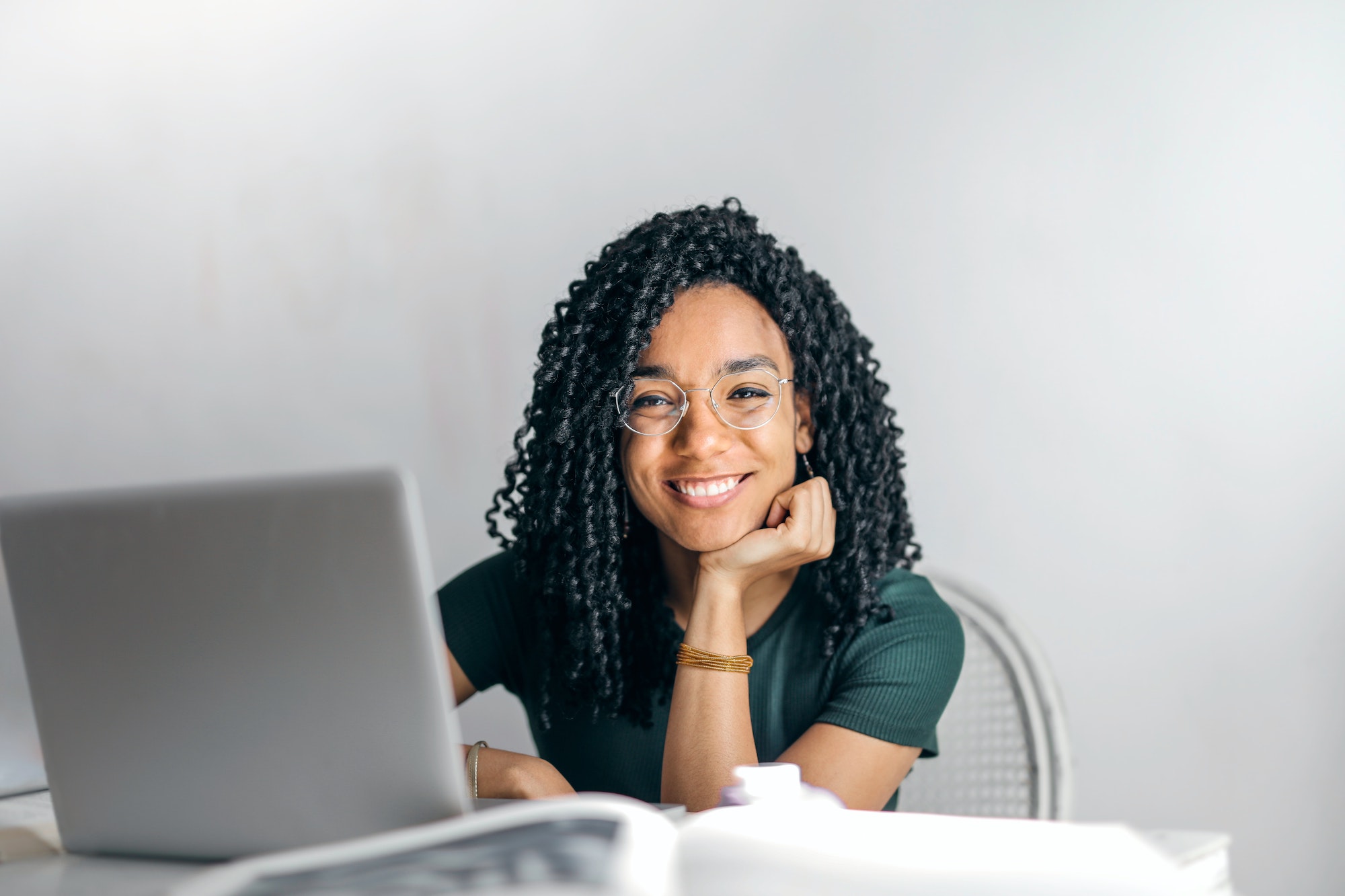 woman on computer